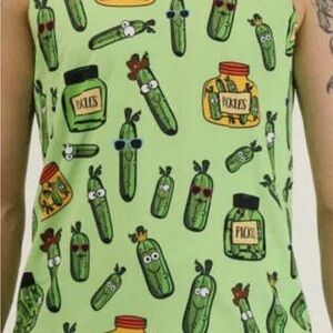 Green Pickle Print Tank Top